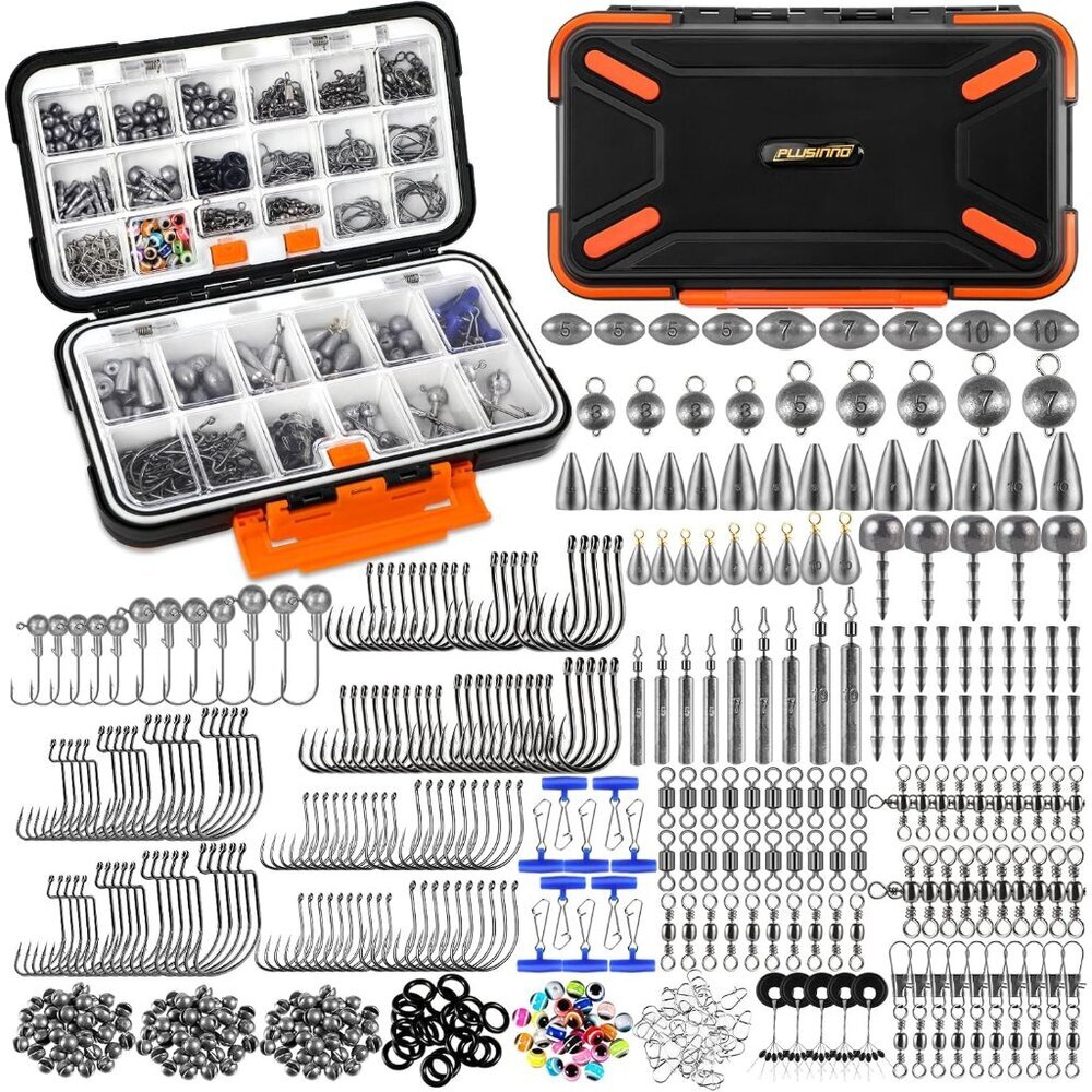 264/397pcs Fishing Accessories Kit, Organized Fishing Tackle Box with Tackle Inc